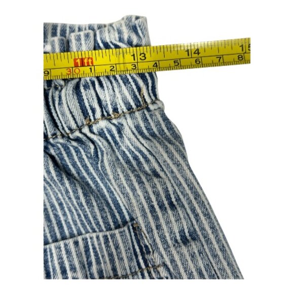 Forever 21 High Rise Wide Leg Women’s Pants Blue White Stripe Vintage Casual - Picture 12 of 14